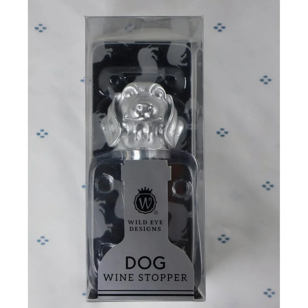 Wild Eye Designs Silver Dog Wine Stopper Dachshund Hound Head New STP284T2
